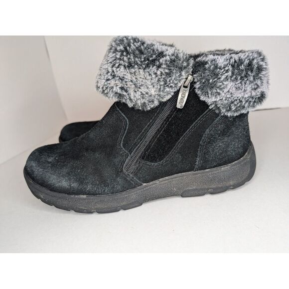 Khombu Jessica Women's Faux Fur Lined Suede Ankle Boots in Black Size 98 - Picture 3 of 8